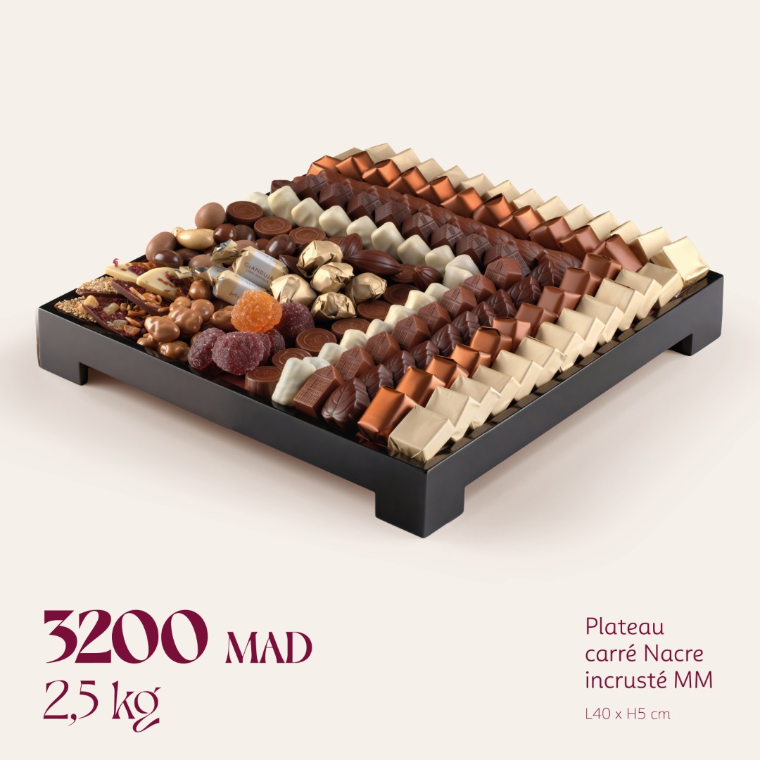 Plateau carré Nacre incrusté